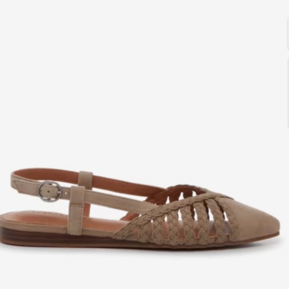 Lucky Brand Barima Slingback Suede Flat Sandal SIZE 8M in color DUNE - Picture 7 of 9